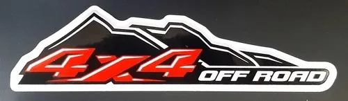 Наклейки 4х4 на авто — 4х4 off road (23х6 см) черный/красный/серебро