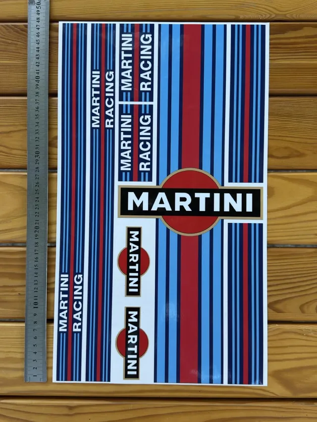 Тюнінг наклейки на авто — Стікерпак MARTINI Racing (50х30 см)