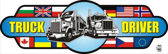 Наклейки на фуры — TRUCK DRIVER на лобовое стекло / кабину (98х31 см)