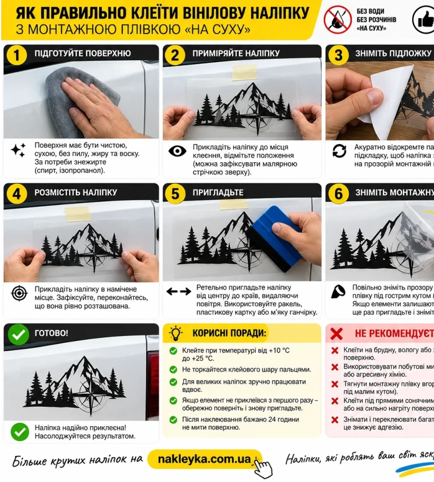 Как правильно клеить виниловую наклейку с монтажной пленкой «всухую»