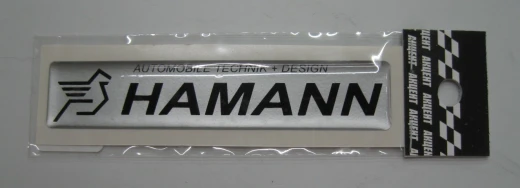 3D Наклейка силіконова HAMANN (10х2 см) сріблясто-чорна
