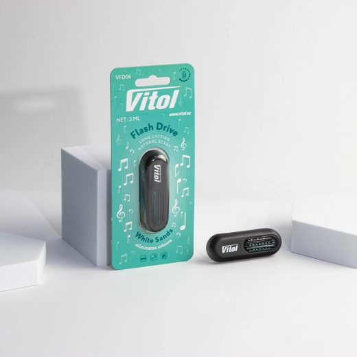 Ароматизатор воздуха на дефлектор Vitol Flash Drive White Sands (Белые пески)