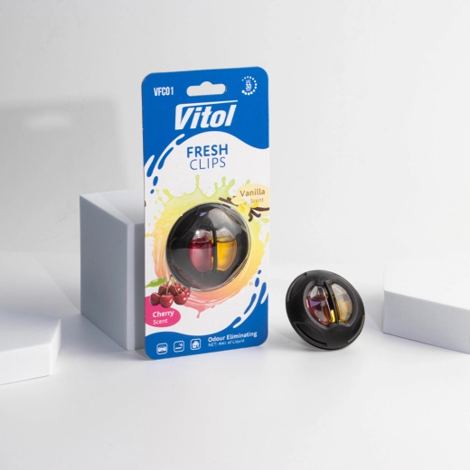 Ароматизатор воздуха на дефлектор Vitol Fresh Clips Cherry +Vanilla