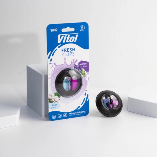 Ароматизатор повітря на дефлектор Vitol Fresh Clips Linen +Lavender