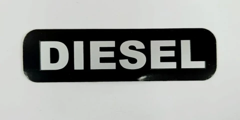 Наклейка вінілова DIESEL (10х2.5см) чорний/срібло