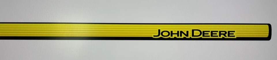 Наклейка виниловая JOHN DEERE полоса с надписью левая (260х16 см) черный-желтый