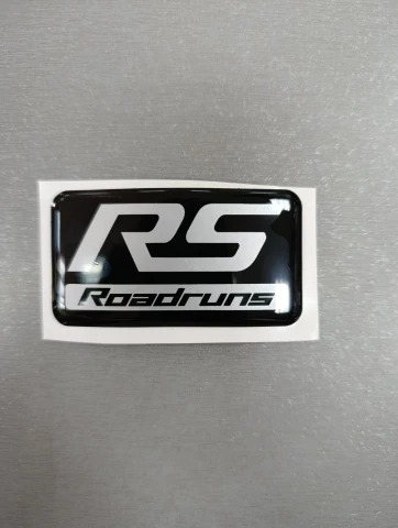 3D Наклейка силіконова RS roadruns (6.8х3.6 см) чорна з сірим