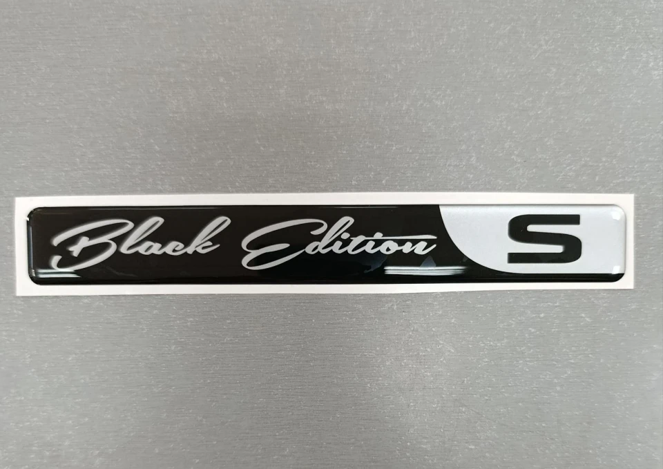 3D Наклейка силиконовая Black Edition S (17.3х2.3 см) черная с серым