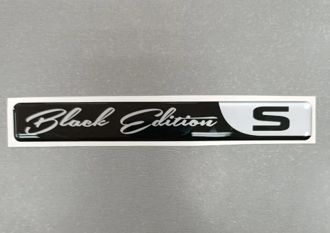 3D Наклейка силіконова Black Edition S (17.3х2.3 см) чорна з сірим
