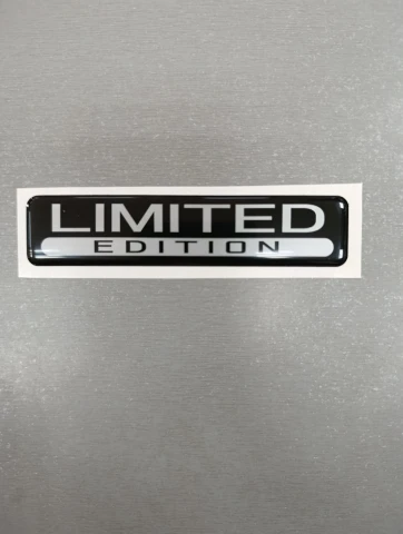 3D Наклейка силіконова Limited (10.5х2.3 см) чорна з сірим