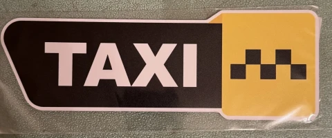 Наклейка виниловая TAXI черная сбоку желтая (21,5х7,5см х 2шт)