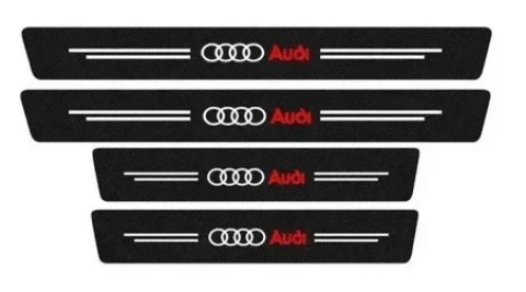 Наклейки вінілові Комплект на пороги AUDI (60х6.8см 2шт / 40х6.8см 2шт) карбон чорний