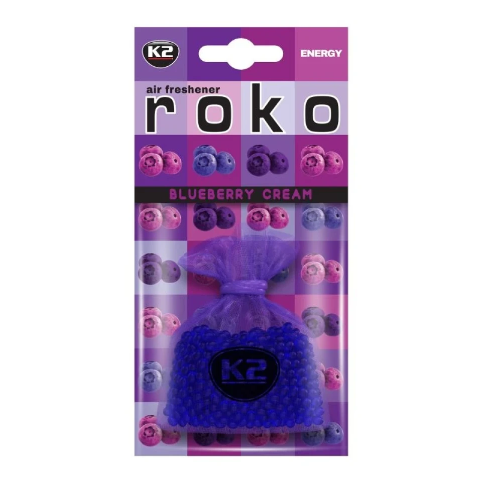 Ароматизатор воздуха гранулированный в мешочке K2 Roko Blueberry Cream 20г (Черничный крем)
