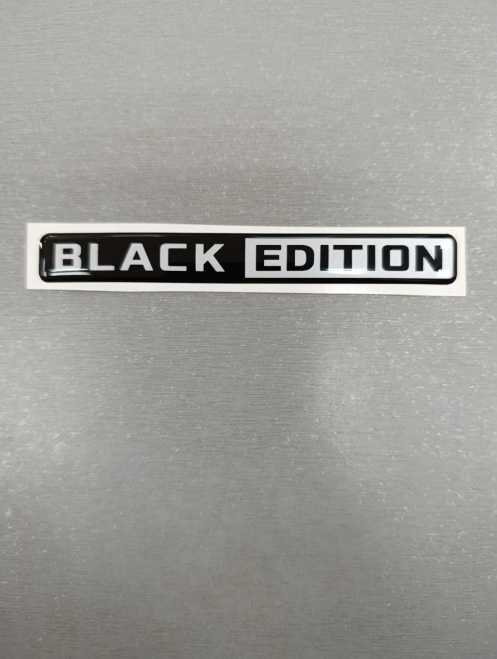 3D Наклейка силіконова Black Edition (10,2х1.2 см) чорна з сірим