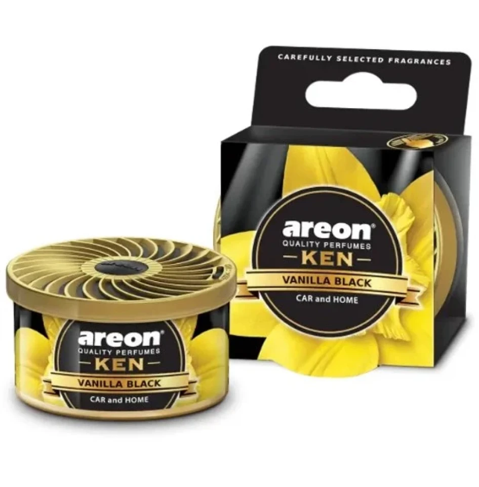 Ароматизатор повітря ароматична банка Areon KEN Vanilla Black (Чорна Ваніль)