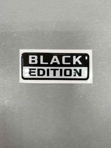 3D Наклейка силіконова Black Edition (5.6х2.2 см) чорно-срібляста