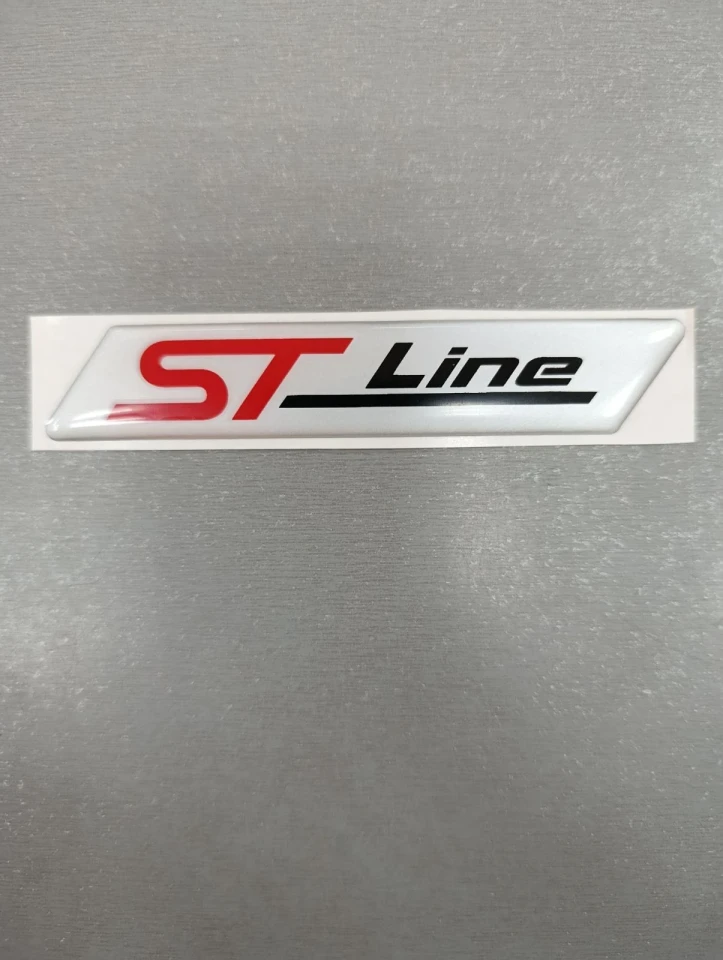 3D Наклейка силіконова ST line (12х2,2см) сіра з червоим та чорним
