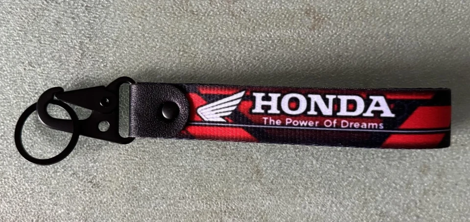 Брелок стрічка для ключів Honda (200х25 мм) червоно-чорний поліестер