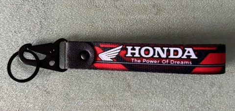 Брелок стрічка для ключів Honda (200х25 мм) червоно-чорний поліестер