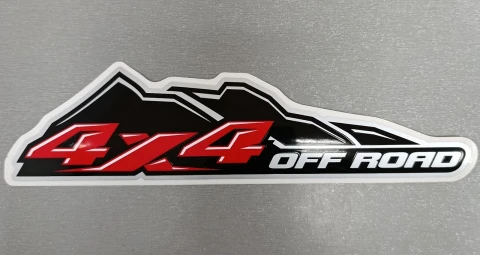 Наклейка вінілова 4х4 off road (23х6 см) чорний/червоний/срібло