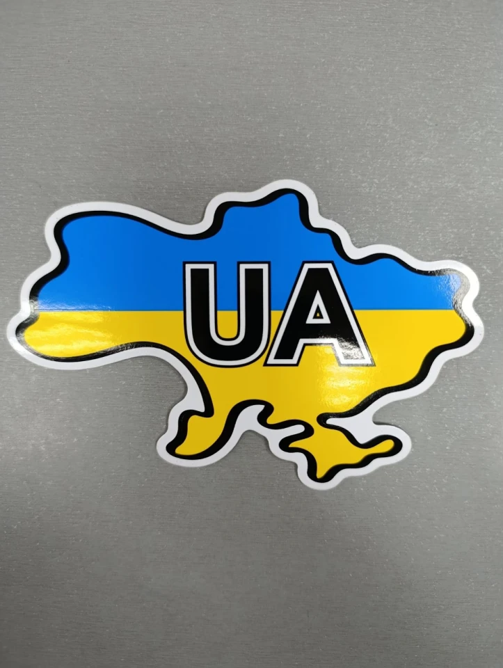 Наклейка вінілова Карта України UA (14,5х10 см)