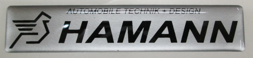 3D Наклейка силіконова HAMANN (10х2 см) сріблясто-чорна