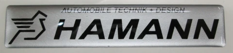 3D Наклейка силіконова HAMANN (10х2 см) сріблясто-чорна