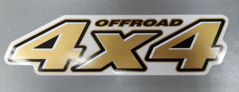 Наклейка вінілова 4х4 off road (20х5 см) чорний/золото