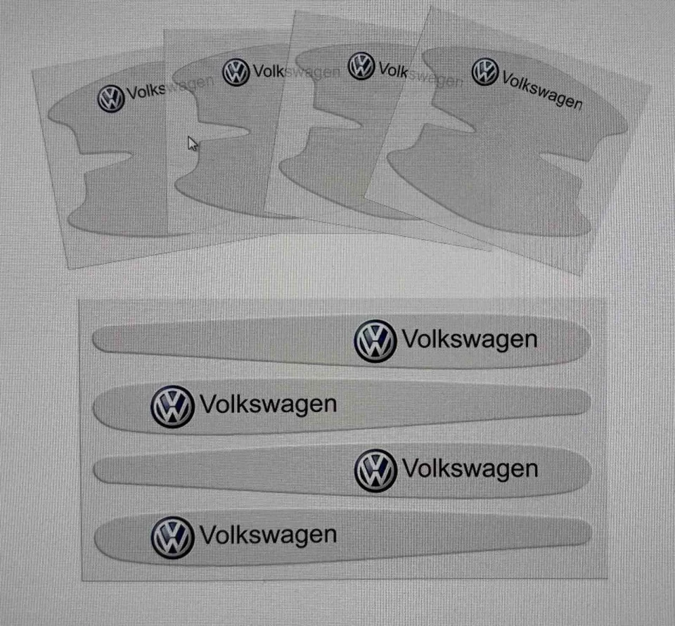 Наклейка вінілова Захисні плівки дверних ручок VOLKSWAGEN 8шт (4 наклейки під ручки + 4 на ручки)