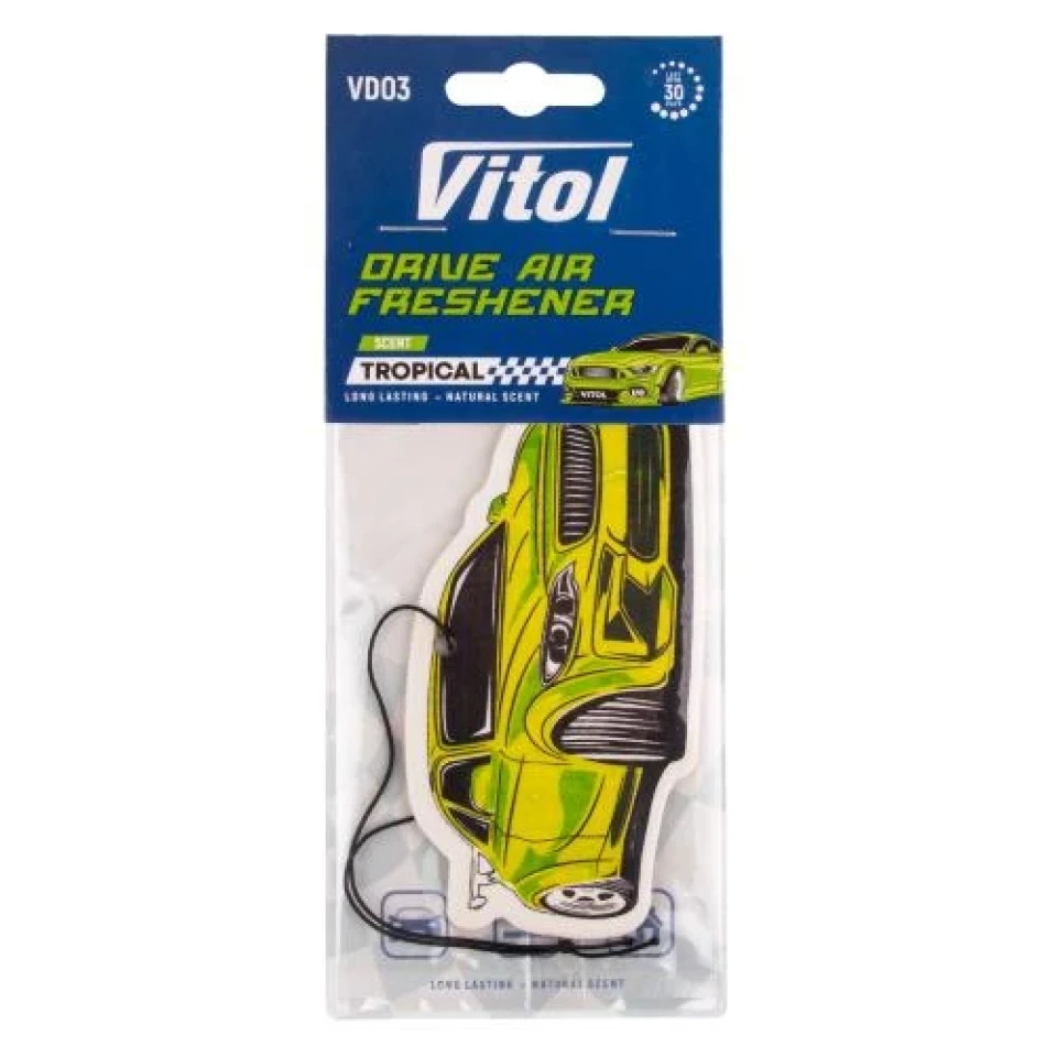 Ароматизатор воздуха подвесной елочка Vitol Drive Tropical (Тропик)