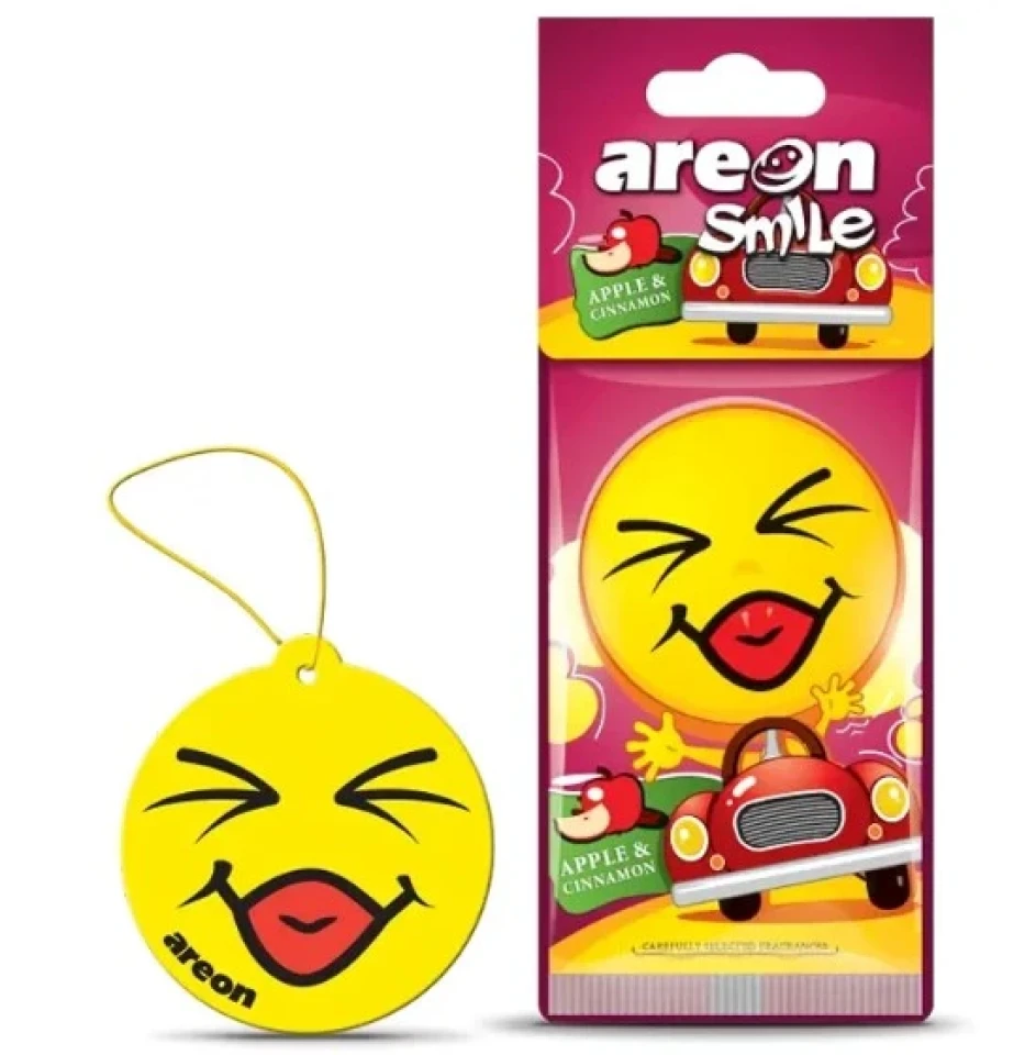 Ароматизатор воздуха подвесной елочка Areon SMILE DRY Apple & Cinnamon (Яблоко и Корица)