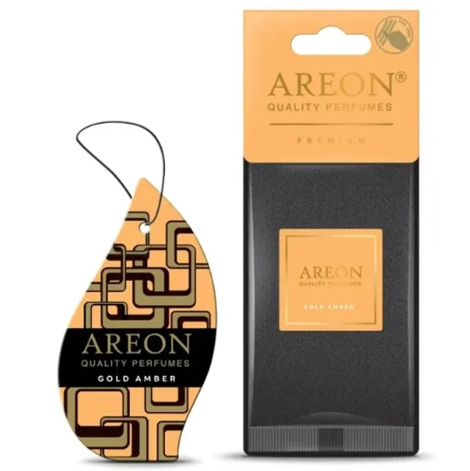 Ароматизатор воздуха подвесной елочка Areon PREMIUM Golden Amber (Золотой Янтарь)