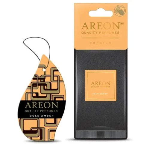 Ароматизатор повітря підвісний ялинка Areon PREMIUM Golden Amber (Золотий Янтар)