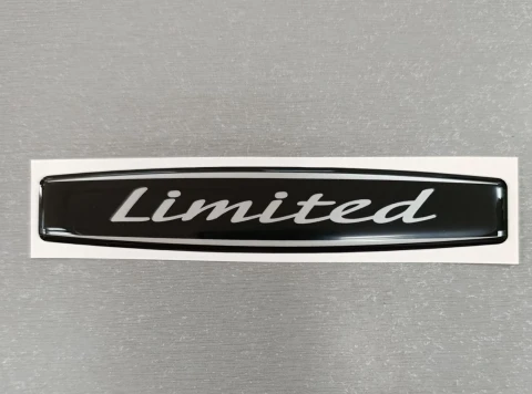 3D Наклейка силіконова Limited (12х2.2 см) чорна з сірим