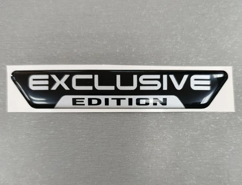 3D Наклейка силіконова Exclusive Edition (12.3х2.1 см) чорно-срібляста