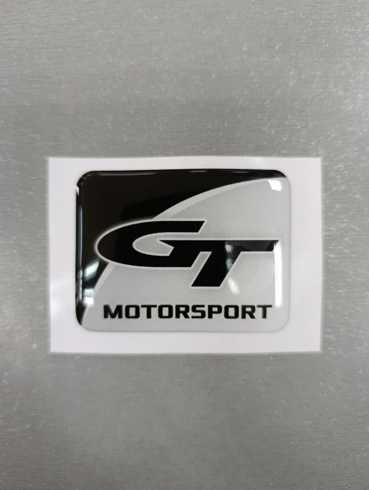 3D Наклейка силиконовая GT motorsport (5.8х4.3 см) черная с серым