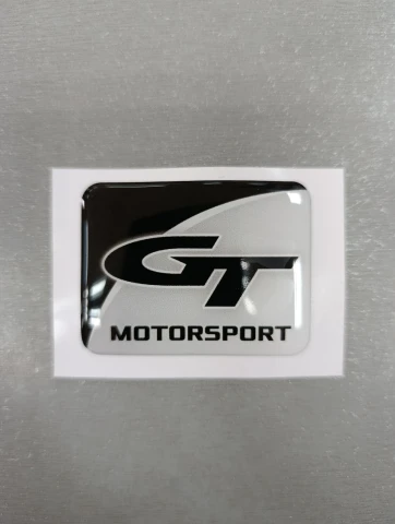 3D Наклейка силиконовая GT motorsport (5.8х4.3 см) черная с серым
