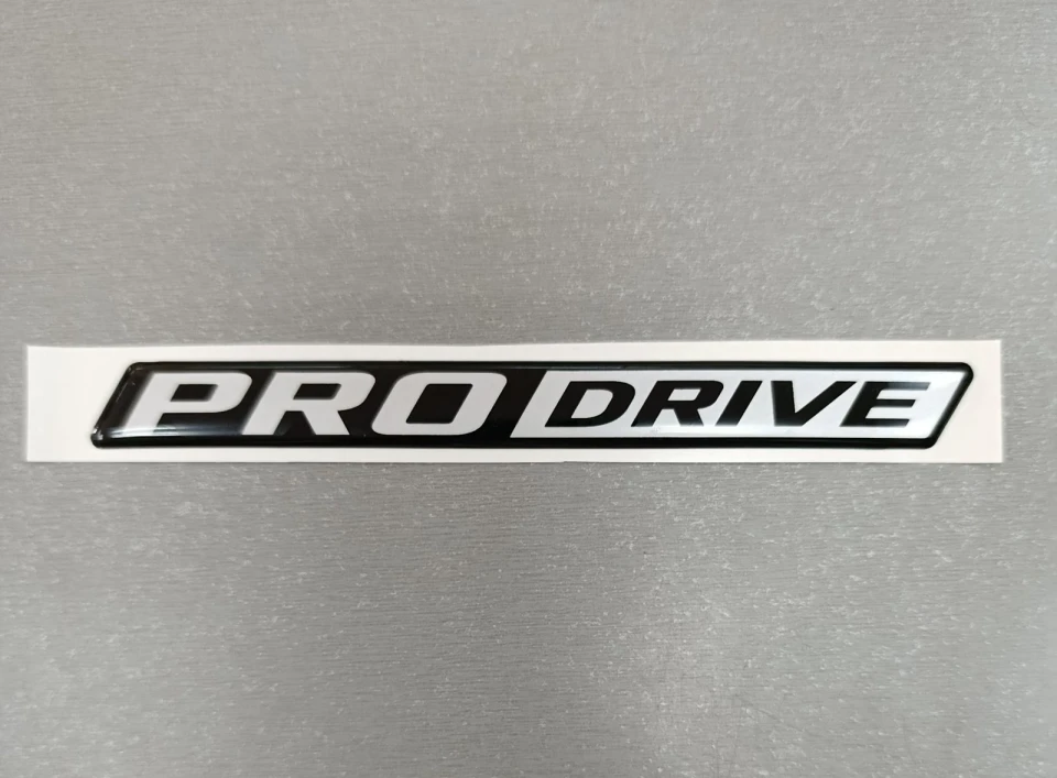 3D Наклейка силиконовая PRO-DRIVE (16.1х1.6 см) черная/серебро