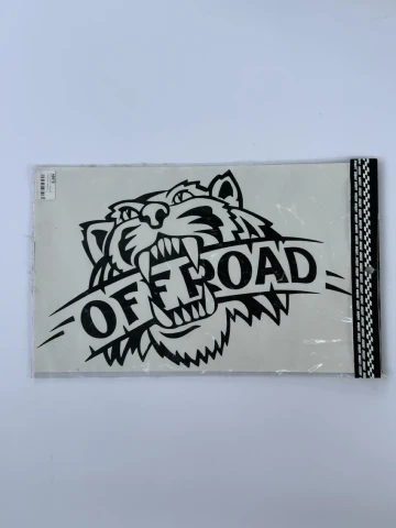 Наклейка виниловая OFF ROAD + Хищник (32х20 см) черный