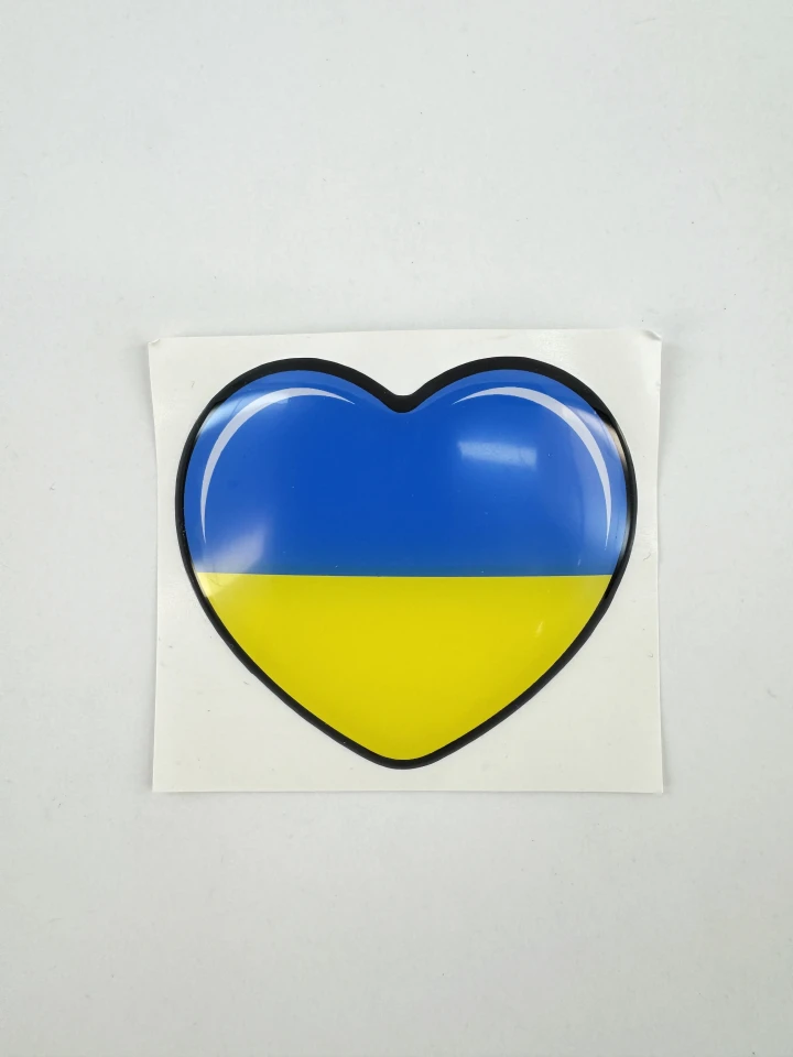 3D Наклейка силиконовая сердце Украины (6х5,3см)