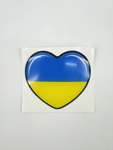 3D Наклейка силиконовая сердце Украины (6х5,3см)