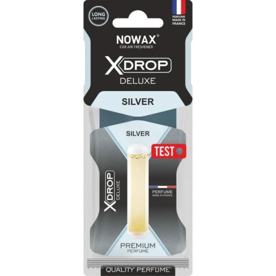 Ароматизатор целюлозний з капсулою Nowax серія X Drop Delux - Silver (Срібло)