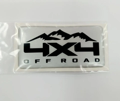 3D Наклейка силиконовая 4x4 (7х3.5 см) серебро и черный