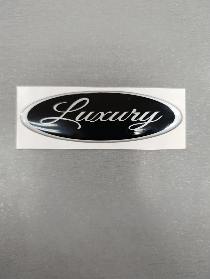 3D Наклейка силіконова Luxury овал (10х3см)(силікон) чорний-срібро