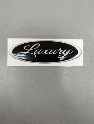 3D Наклейка силіконова Luxury овал (10х3см)(силікон) чорний-срібро