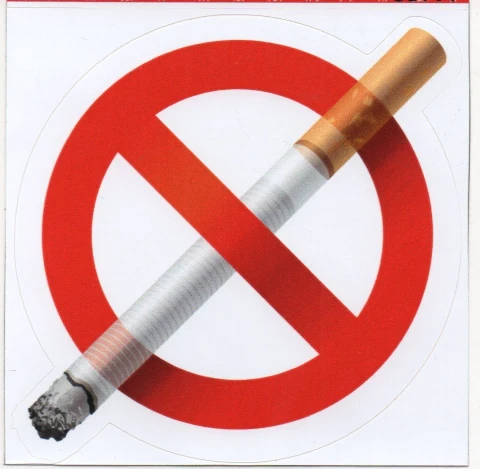 Наклейка вінілова «Заборонний знак Не палити / NO SMOKING» (10.5х10.5 см)