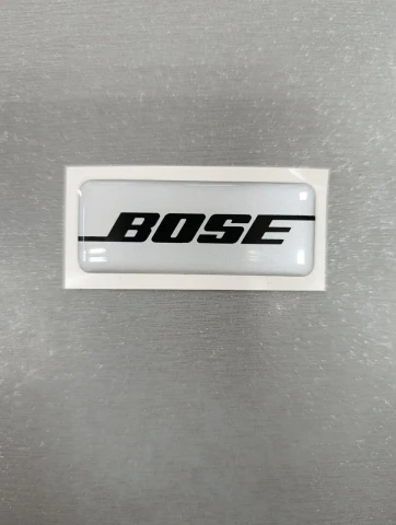 3D Наклейка силіконова Bose 5.6х2.2 см сріблясто-чорна