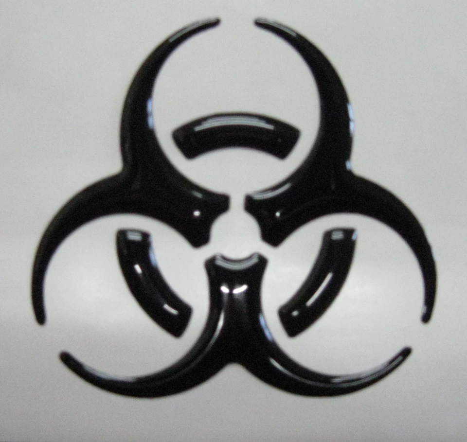 3D Наклейка силіконова Біологічна небезпека Biohazard (8х7.5 см) чорна