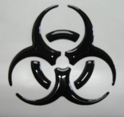 3D Наклейка силіконова Біологічна небезпека Biohazard (8х7.5 см) чорна