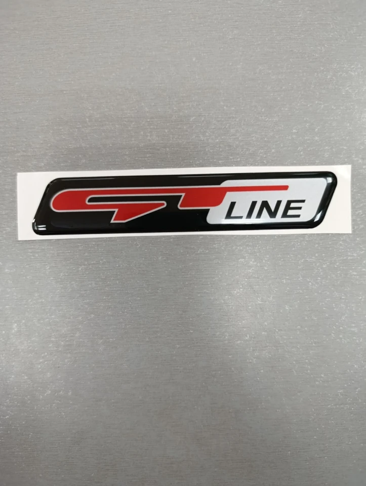 3D Наклейка силіконова GT line (12х2,2 см) чорна з сірим та червоним